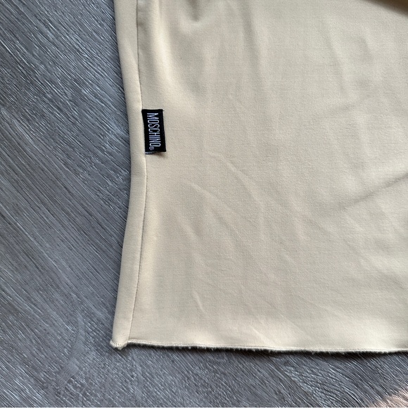 Moschino Jeans Beige Mesh Ruffle Trim Cardi/Blouse - Picture 9 of 11